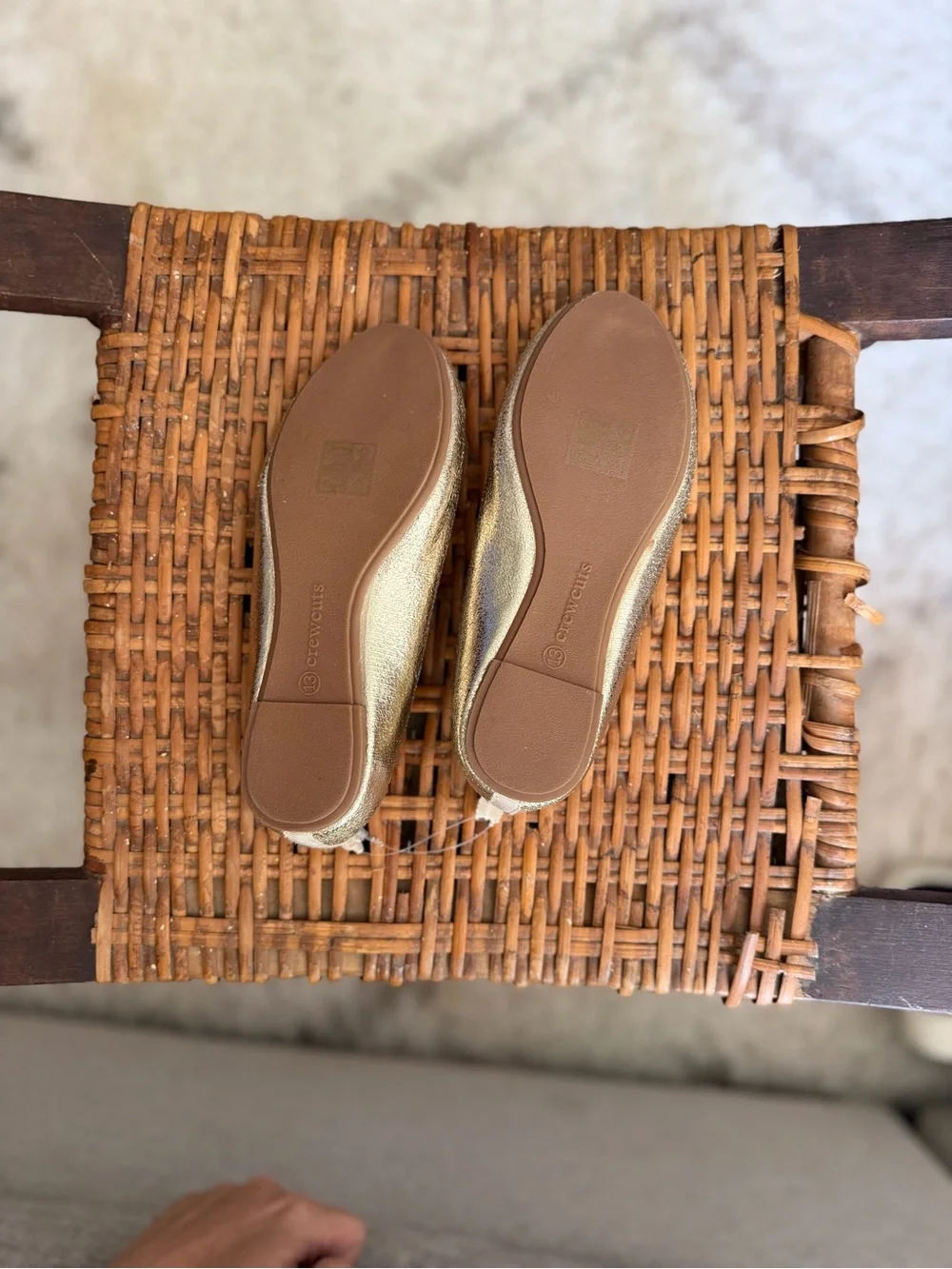 J. Crew Gold Ballet Flats - Sparkle Bow Little Kids Size 13
